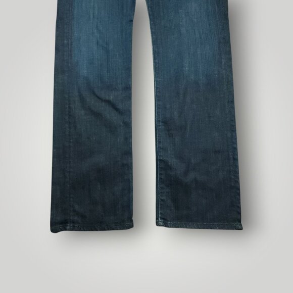 7 For All Mankind Jeans Mens 36 Standard Slim Straight Button Fly Whiskered Blue - Picture 6 of 8